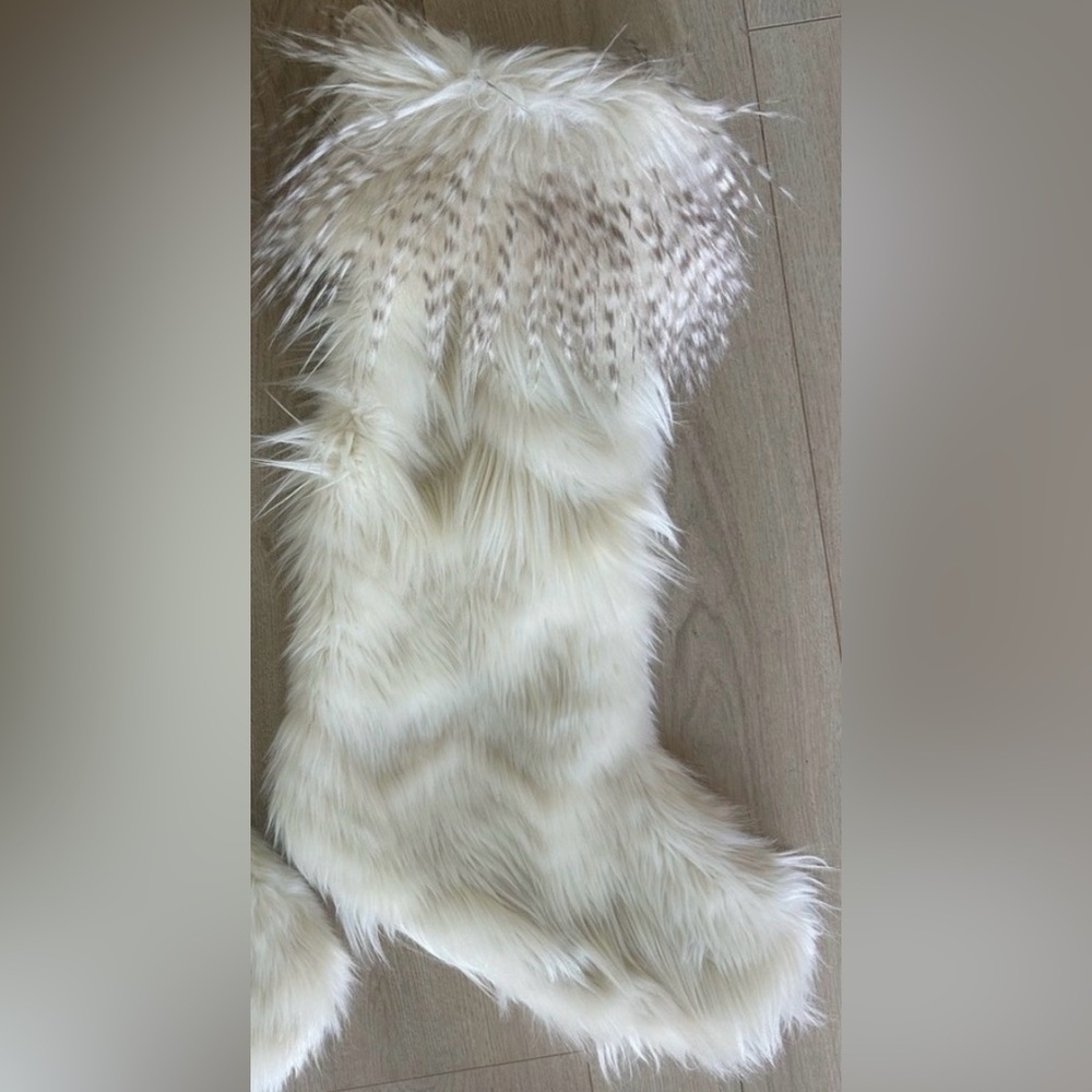 Anthro Anthropologie North Pole faux fur stocking